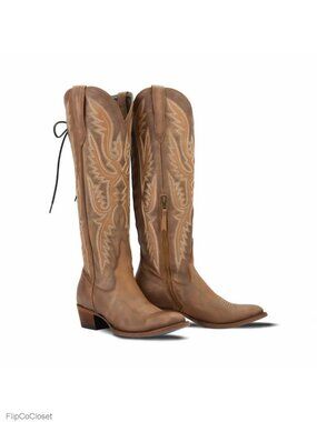 Over the Knee Cowboy Boots Adjustable Thigh High Western Boots Women